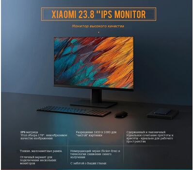 Монитор Xiaomi Mi Display 23.8 Black (XMMNT238CB)
