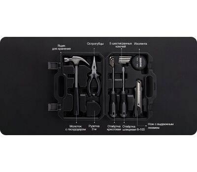 Набор инструментов в кейсе Xiaomi Jiuxun tools 12 in 1 Daily Life Kit black